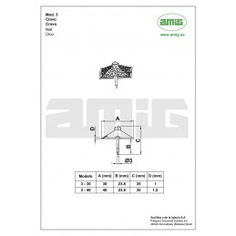 Ćwiek gwóźdź ozdobny piramida 40x40mm czarny mod.3