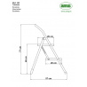 Drabinka rozkładana 2 stopnie biała udźwig 150kg 47x57x76mm mod.480