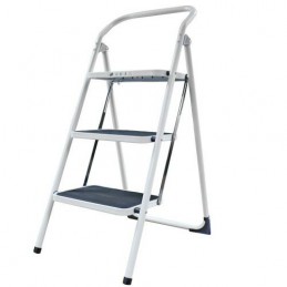 Drabinka rozkładana 3 stopnie biała udźwig 150kg 47x64x102mm mod.481