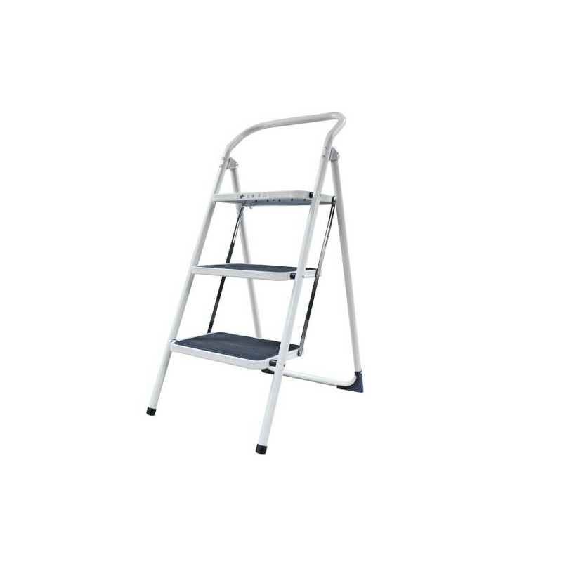 Drabinka rozkładana 3 stopnie biała udźwig 150kg 47x64x102mm mod.481