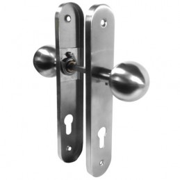 Gałka podwójna obrotowa na wkładkę 85mm INOX mod.11GPB85