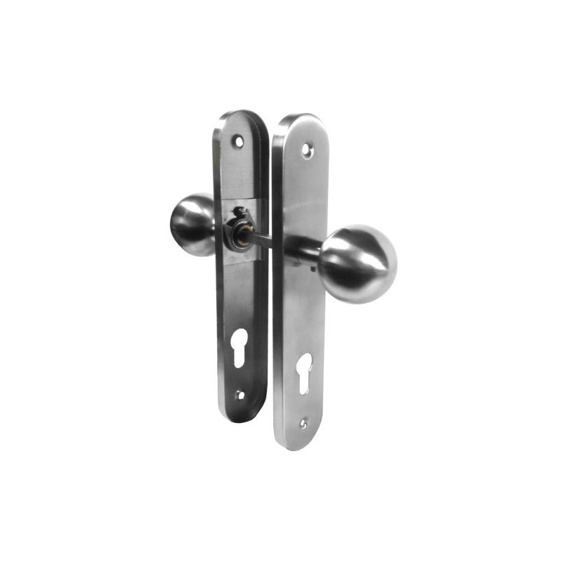 Gałka podwójna obrotowa na wkładkę 85mm INOX mod.11GPB85