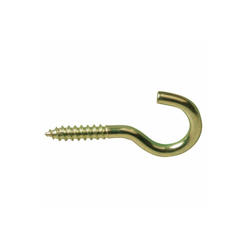 Hak półpełny haczyk wkręcany 2x20mm mosiądzowany 26szt.