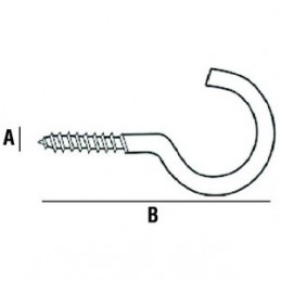 Hak półpełny haczyk wkręcany 4,3x63mm cynkowany 3szt.