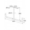 Hak T sufitowy - na deskę  ref. 389
