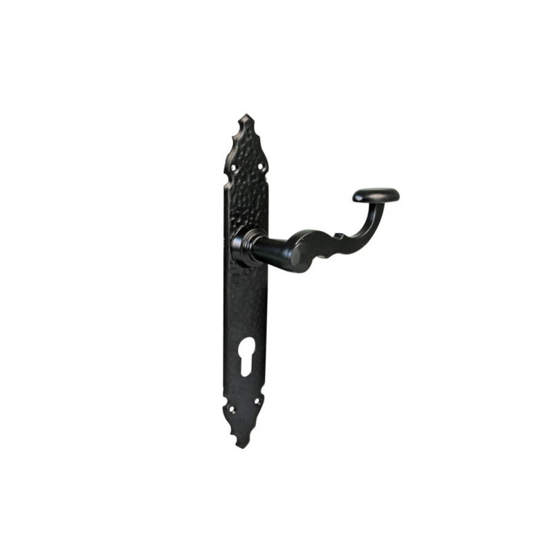 Klamka czarna na wkładkę 85mm szyld 280X45mm Prawa mod.100EB85