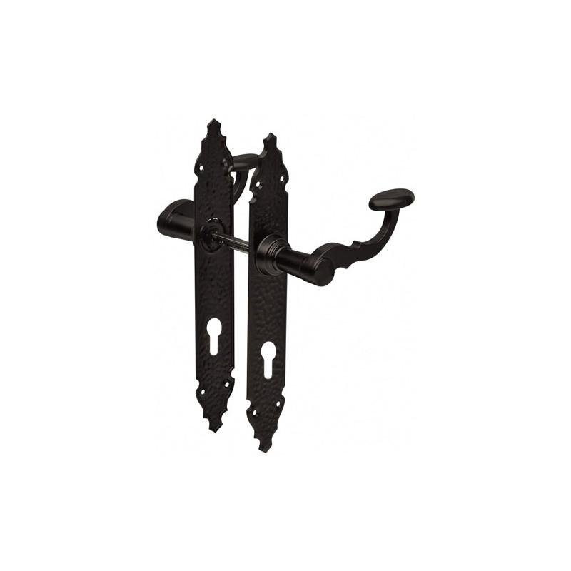 Klamka  czarna AMIG wkładka 85mm szyld 280X45mm mod.100PB85