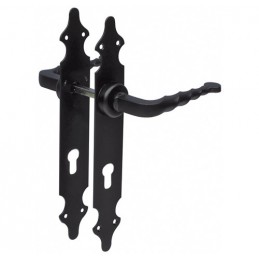 Klamka czarna wkładka 85mm szyld 280x45mm AMIG mod.101P B85