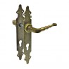 Klamka złoto antyczne wkładka 85mm szyld 280x45mm AMIG mod.101P B85
