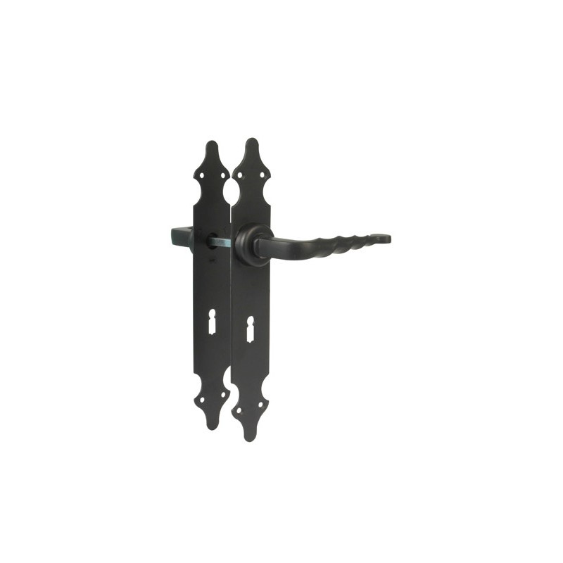 Klamka czarna klucz 70mm szyld 280x45mm AMIG mod.101P G70