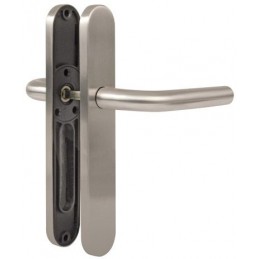 Klamka drzwiowa pokojowa na długim szyldzie 230x45mm INOX mod. 4PX AMIG
