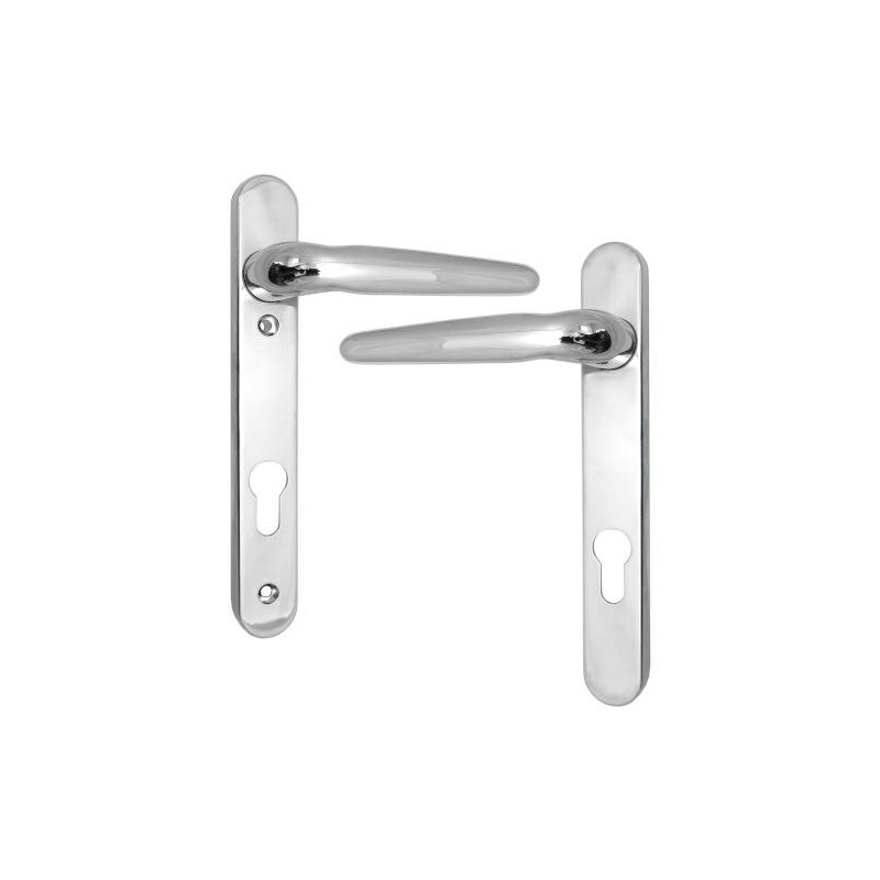 Klamka drzwiowa Overture wkładka 92mm krótki szyld 210mm chrom