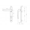 Klamka drzwiowa Overture wkładka 92mm krótki szyld 210mm chrom