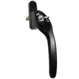 Klamka okienna z kluczykiem Overture Lock 40x7 czarna Prawa