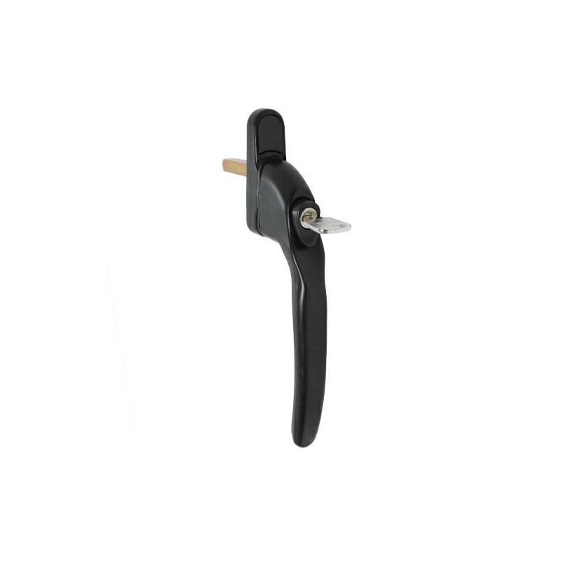 Klamka okienna z kluczykiem Overture Lock 40x7mm prosta czarna