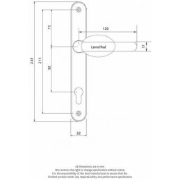 Klamko-gałka Balmoral na wkładkę 92mm chromowana FRENCH L/L