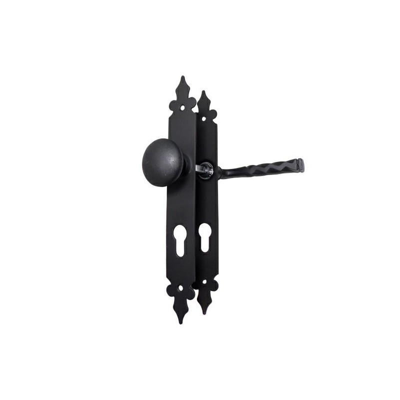 Klamko-gałka stała na wkładkę 72 czarna szyld 270x36mm mod.106PB72