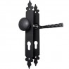 Klamko-gałka stała na wkładkę 72 czarna szyld 270x36mm mod.106PB72