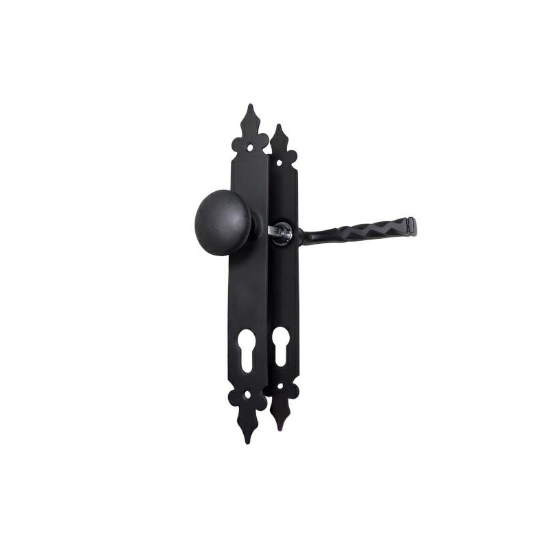 Klamko-gałka stała na wkładkę 90 czarna szyld 270x36mm mod.106PB90