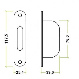 Kółko do sasha R_F 1 3/4" mosiężne pol