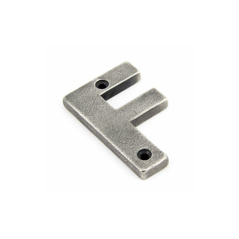 Litera "F" 78x8mm antyczna cyna