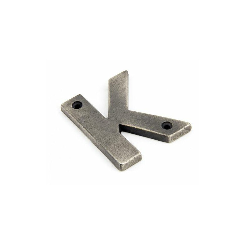 Litera "K" 78x8mm antyczna cyna