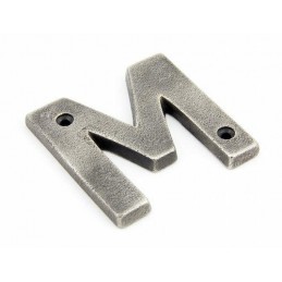 Litera "M" 78x8mm antyczna cyna
