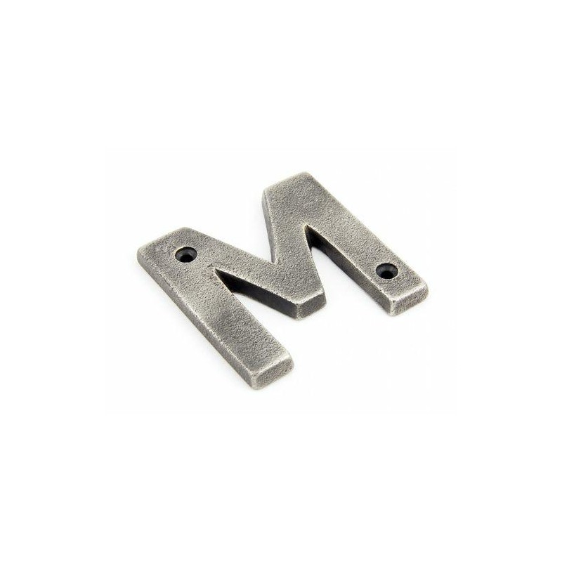 Litera "M" 78x8mm antyczna cyna