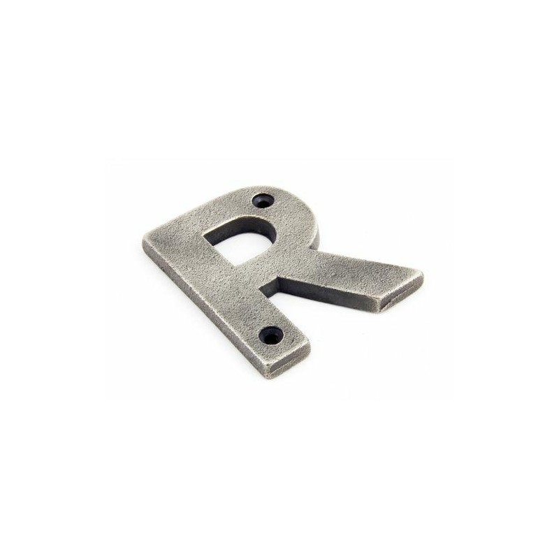 Litera "R" 78x8mm antyczna cyna