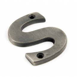 Litera "S" 78x8mm antyczna cyna