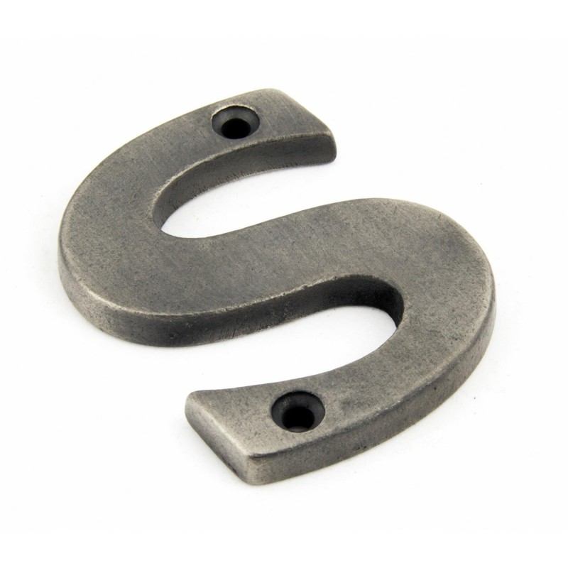 Litera "S" 78x8mm antyczna cyna