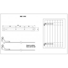 Łącznik poziomy 318x37mm czarny mod. 3052 AMIG