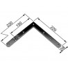 Narożnik 220x220mm czarny 150mm górny lewy / dolny prawy