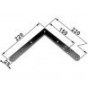 Narożnik 220x220mm czarny 150mm górny prawy / dolny lewy