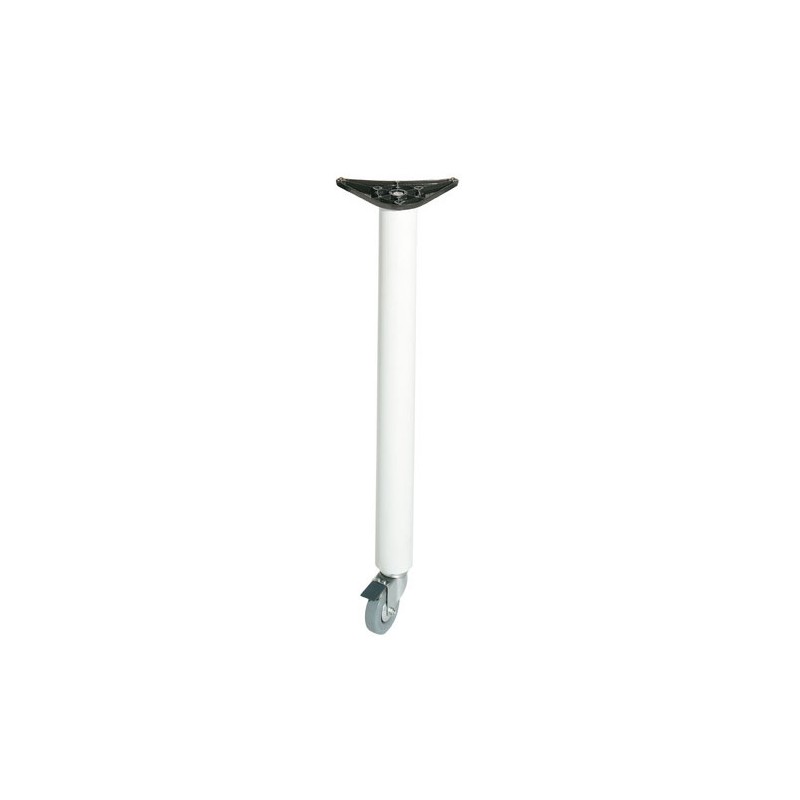 Noga z kółkiem do stołu / blatu wys. 71cm okrągła 60mm biała mod. 6