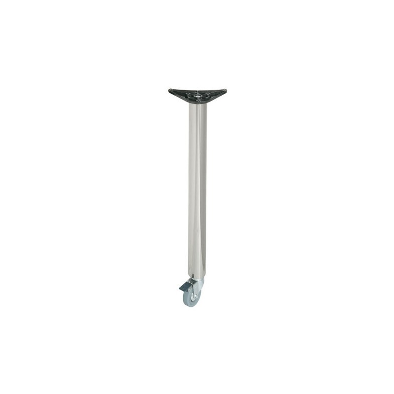 Noga z kółkiem do stołu / blatu wys. 87cm okrągła 60mm chrom mat mod. 7