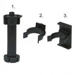 Komplet nóżek regulowanych z zaczepami wys.135-160mm czarny