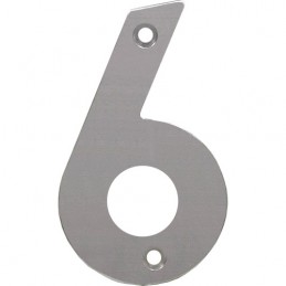 Cyfra 6 INOX 10cm przykręcana