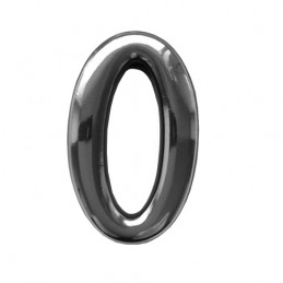Cyfra 0 chrom 55mm plastik samoprzylepna