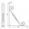 Wspornik półki stalowy biały 200x150mm mod. 11