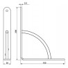 Wspornik półki wzmocniony stal biały 200x150mm mod. 12