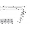 Wspornik półki stal czerwony 250x175mm mod. 14