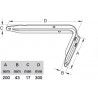 Wspornik półki stal czerwony 300x200mm  mod. 14