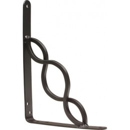 Wspornik półki wzmocniony stal czarny 150x125mm mod.22