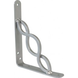 Wspornik półki wzmocniony stal srebrny 200x150mm mod.22