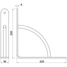 Wspornik półki wzmocniony stal nikiel satyna 220x220mm mod. 24