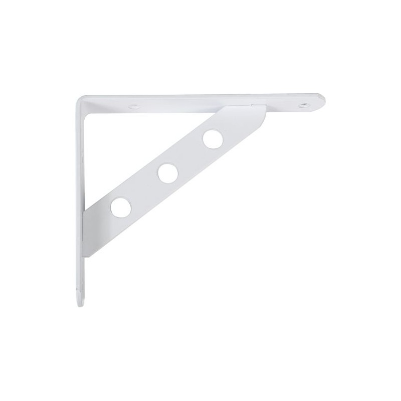 Wspornik półki wzmocniony stal biały 300x240mm mod. 25