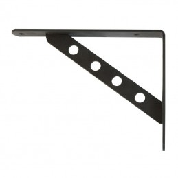 Wspornik półki wzmocniony stal czarny 300x240mm mod. 25