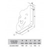 Wspornik półki dziecięcy stalowy czerwony 182x188mm BUBU 18 2szt.