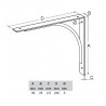 Wspornik półki stal czerwony 230x180 mm mod. ECLISSE 23